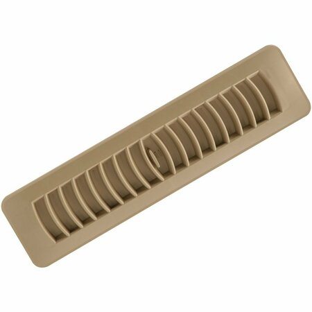IMPERIAL 2-1/4 In. x 12 In. Taupe Plastic Louvered Floor Register RG1453